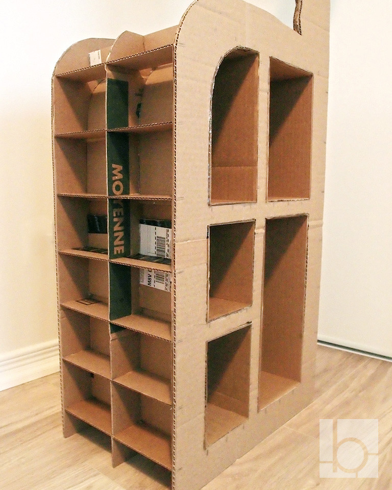 Cardboard Bookcase Diy Kids Furniture Out Of Cardboard Reuse