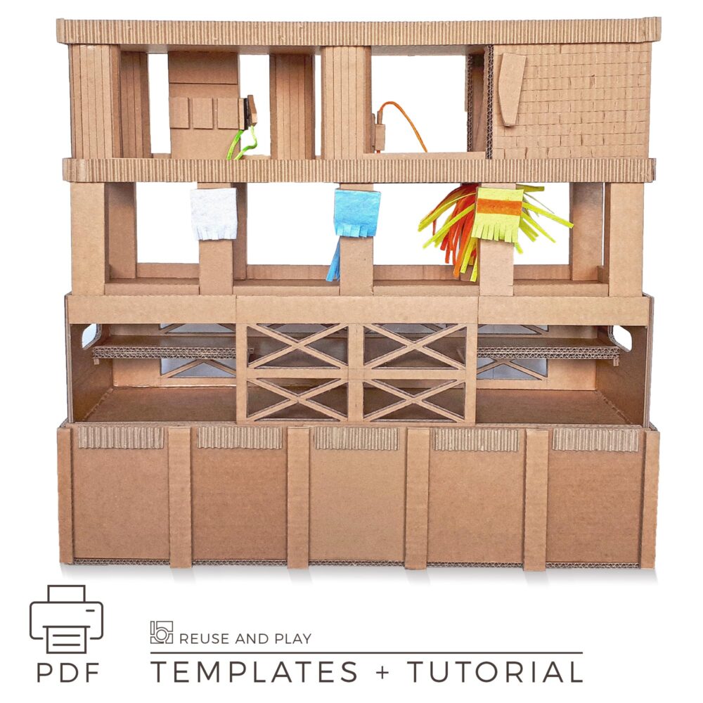 toy car garage templates and tutorial