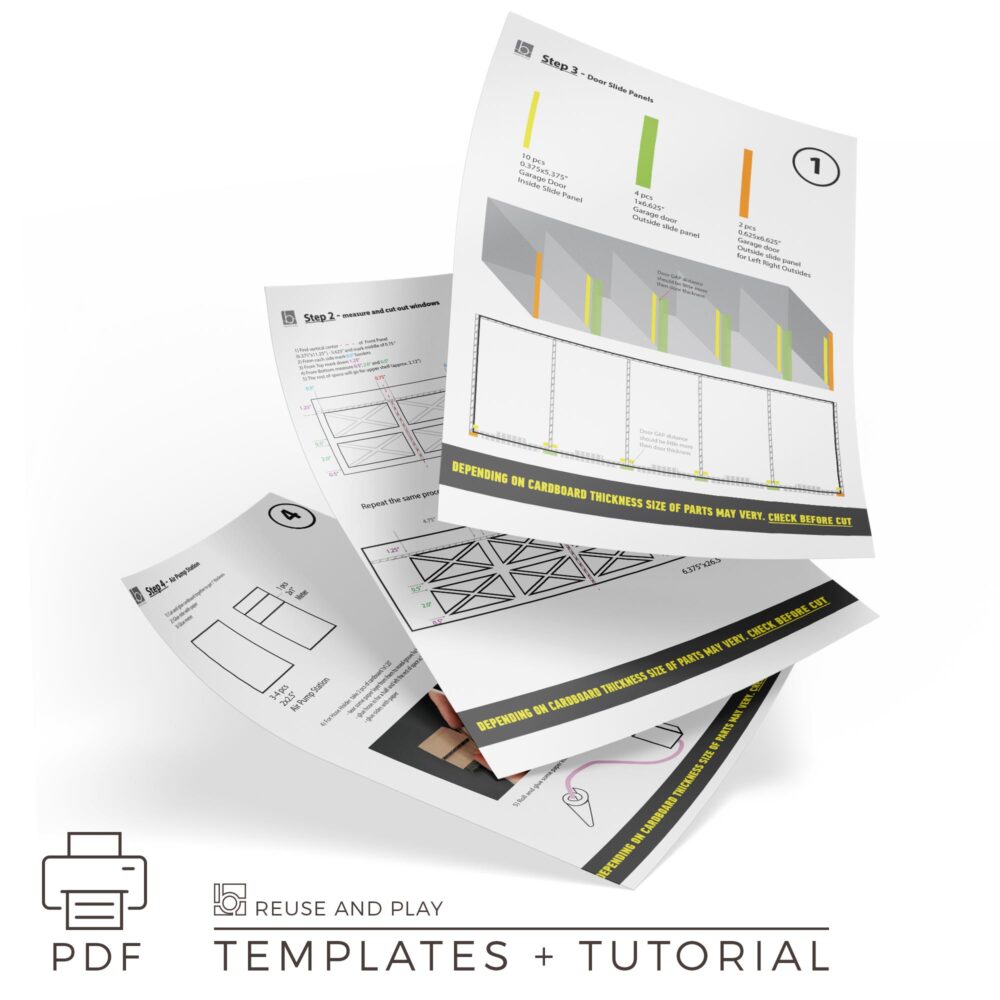 toy car garage templates and tutorial.