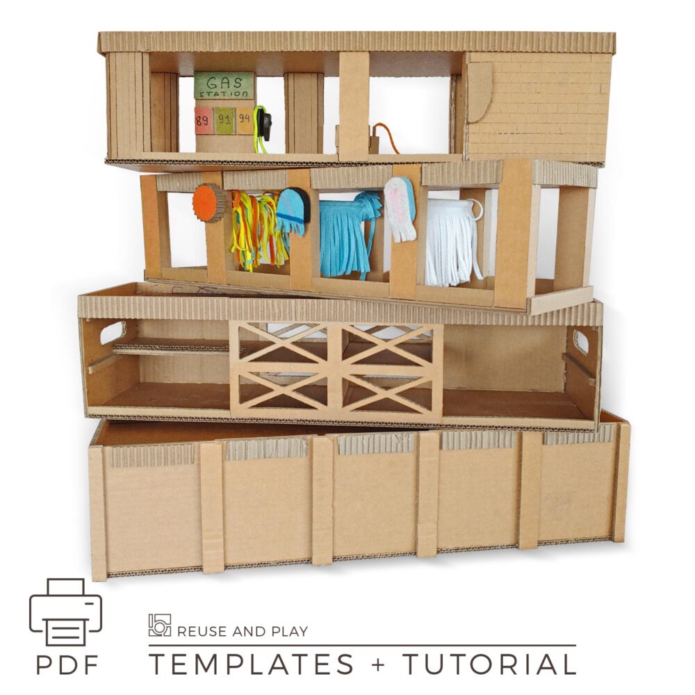 toy car garage templates and tutorial.