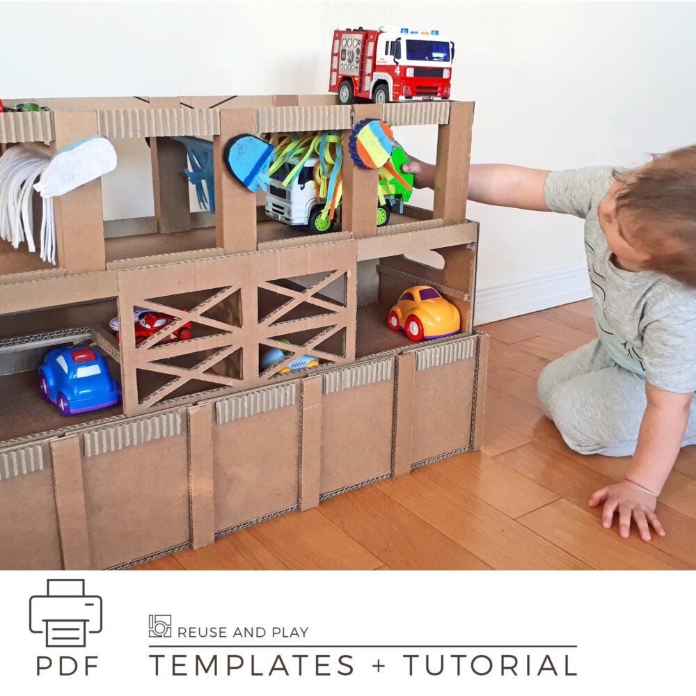 toy car garage templates and tutorial.