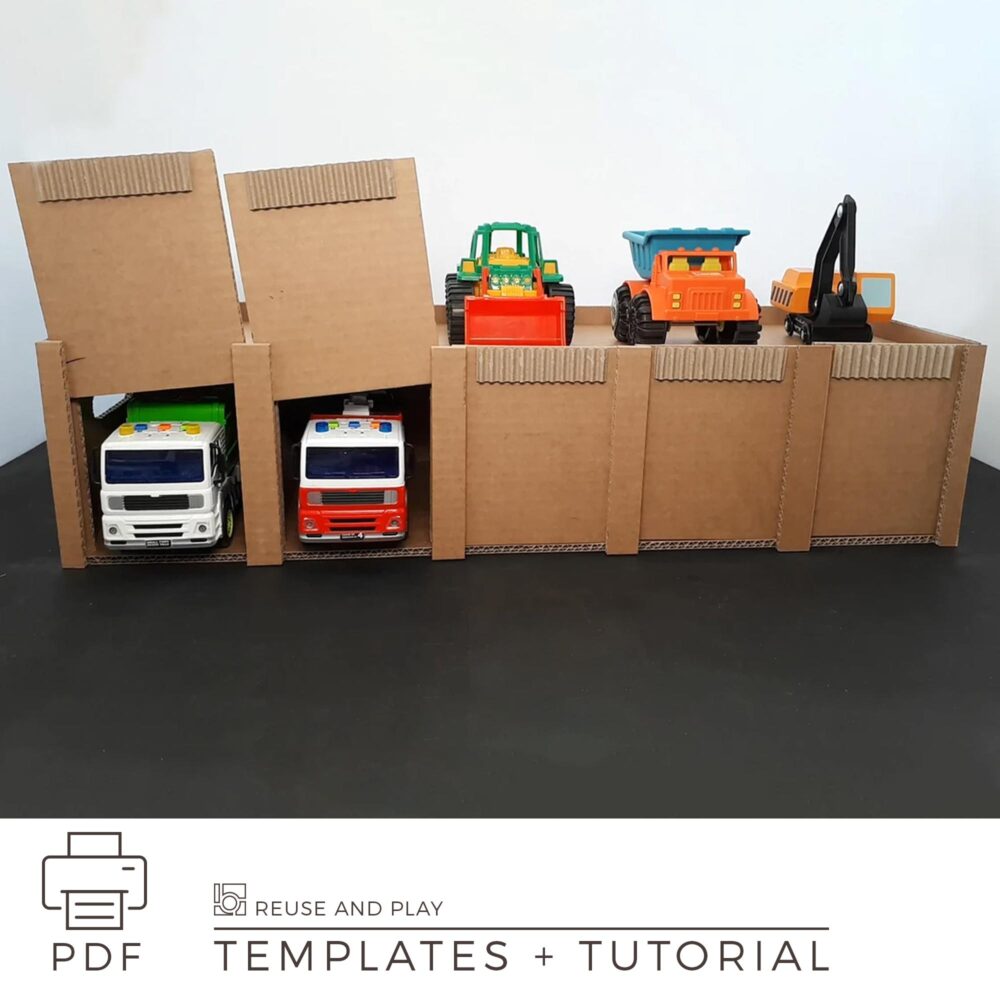 toy car garage templates and tutorial.