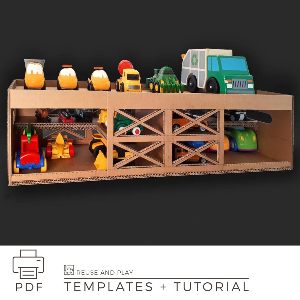 toy car garage templates and tutorial.