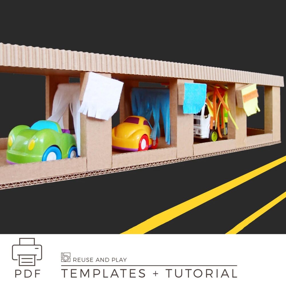 toy car garage templates and tutorial.