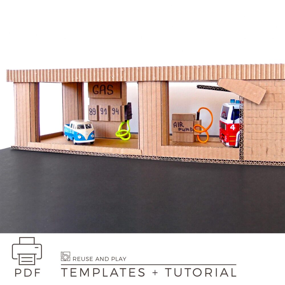 toy car garage templates and tutorial.