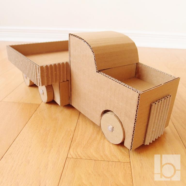Cardboard Truck DIY Toy Car Organizer Printable PDF Pattern