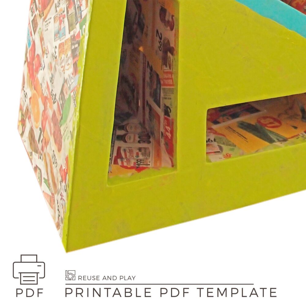 DIY Kids bookshelf Crazy Rabbits from cardboard Templates and Tutorial