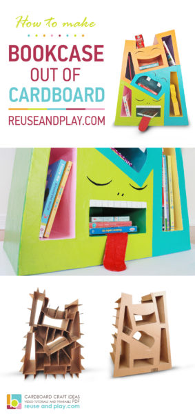 How to do DIY cardboard furniture plan PDF. Carton Bookcase