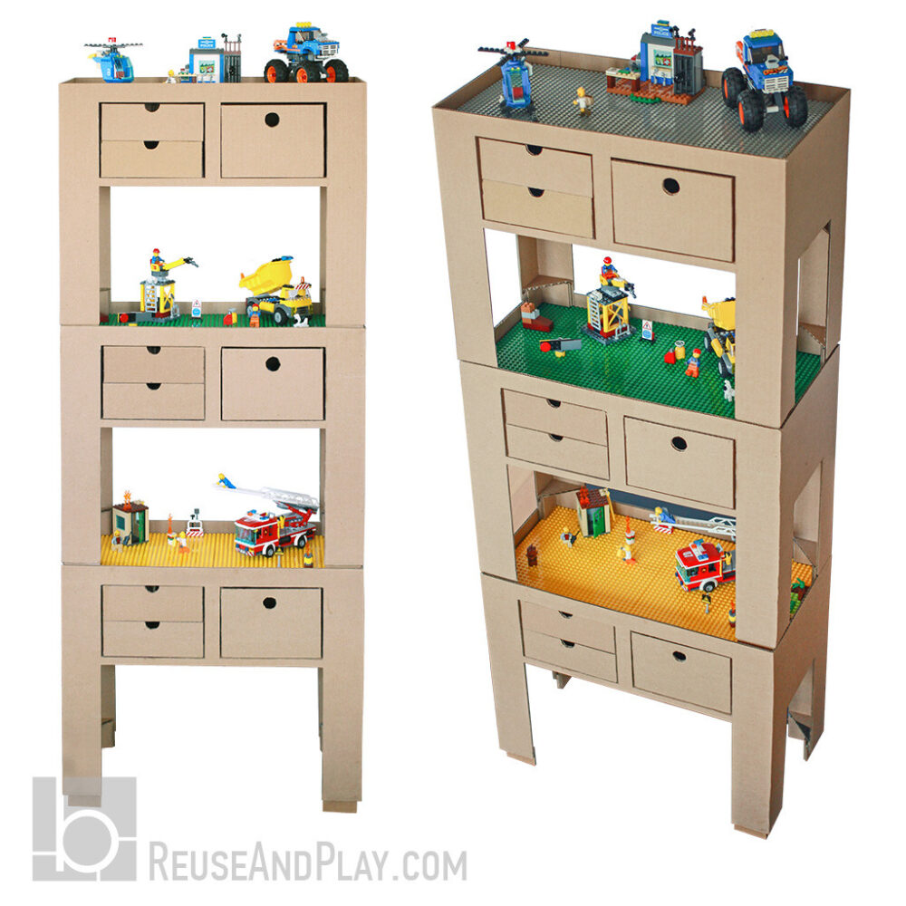 Building block table DIY stack