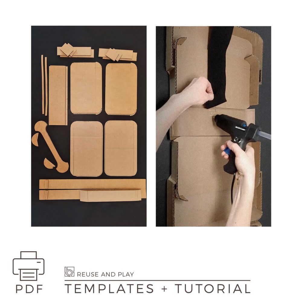 Toy car storage with a parking templates and tutorial