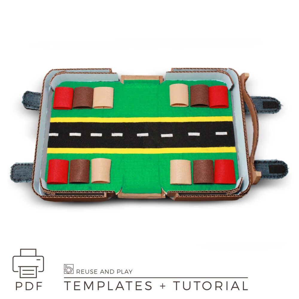 Toy car storage with a parking templates and tutorial