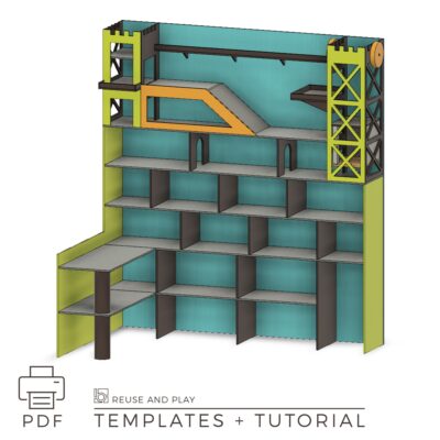 Toy car garage from cardboard free templates