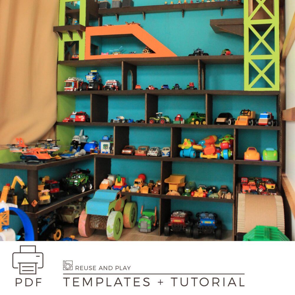 Toy car garage from cardboard free templates