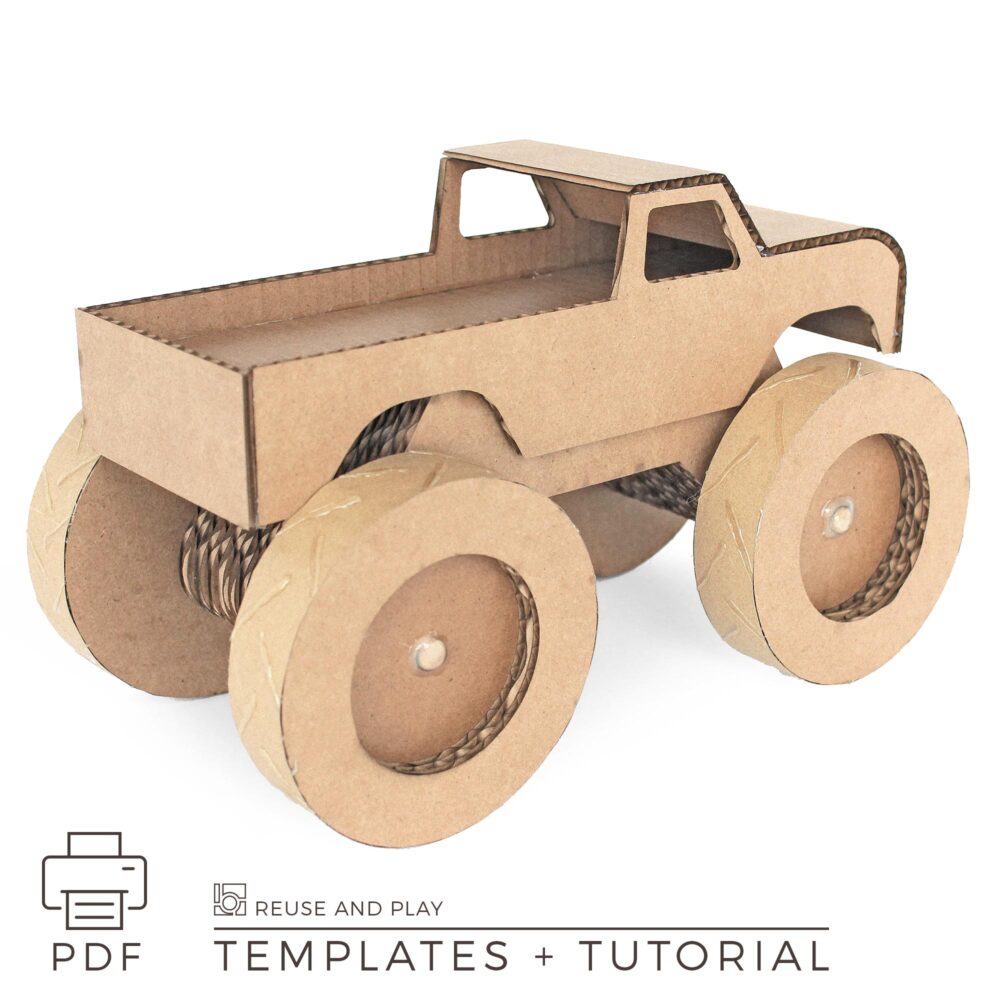 Monster Truck Templates for cardboard craft