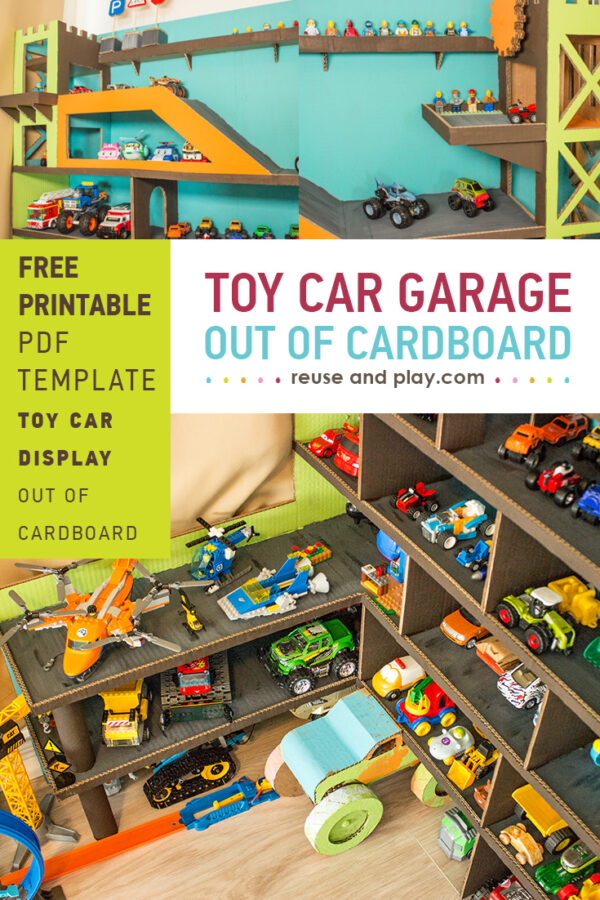 Toy Car Display Garage FREE Sketches | Reuse and Play