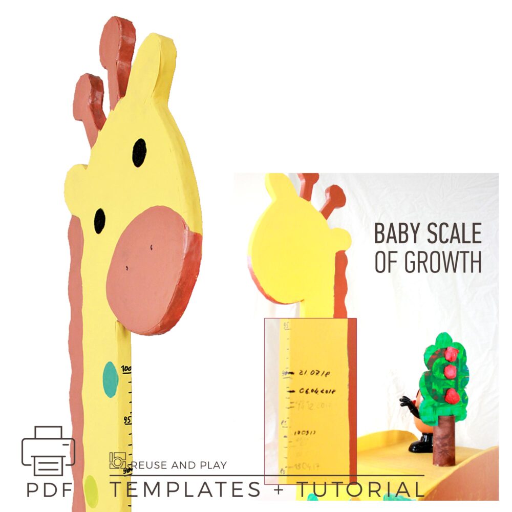 DIY Kids bookshelf Giraffe from cardboard Templates and Tutorial