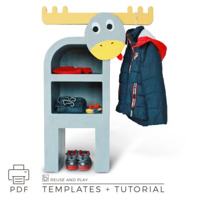 DIY Kids clothing rack from cardboard Templates and Tutorial