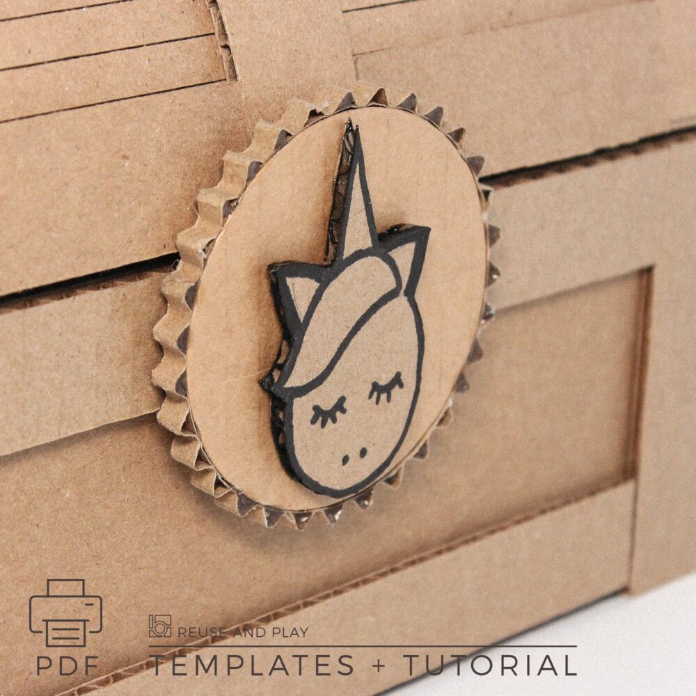 Treasure Chest from cardboard template with tutorial