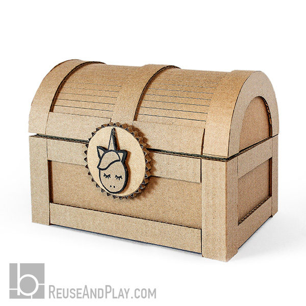 Cardboard treasure chest box