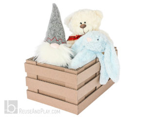 Crate box from cardboard soft toy storage