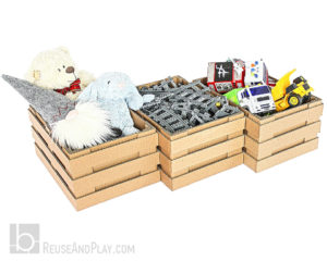 Crate box from cardboard toy storage