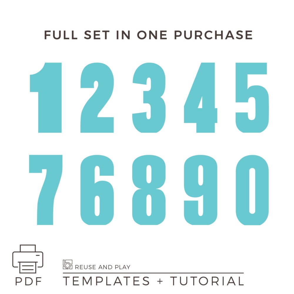 Printable large number templates for cardboard
