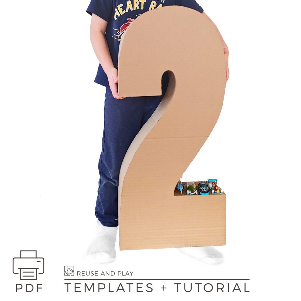 How to make giant birthday number 2 from cardboard