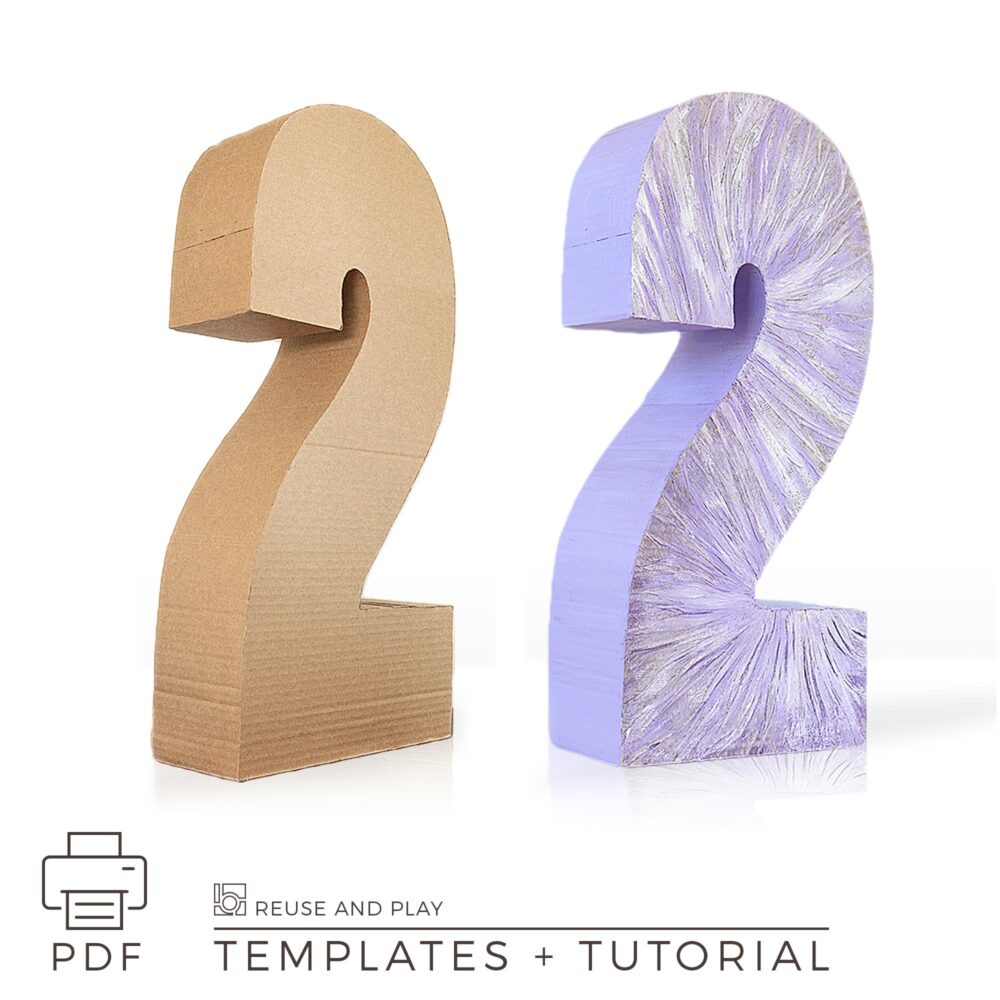 giant birthday number 2 from cardboard templates