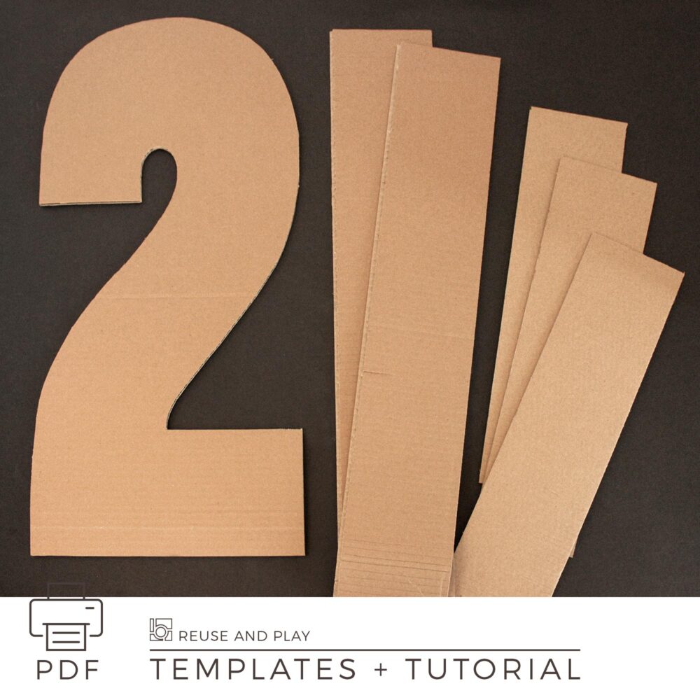 DIY giant cardboard numbers template