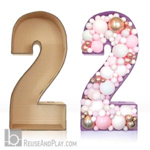 Large cardboard Birthday numbers to fill with Balloons