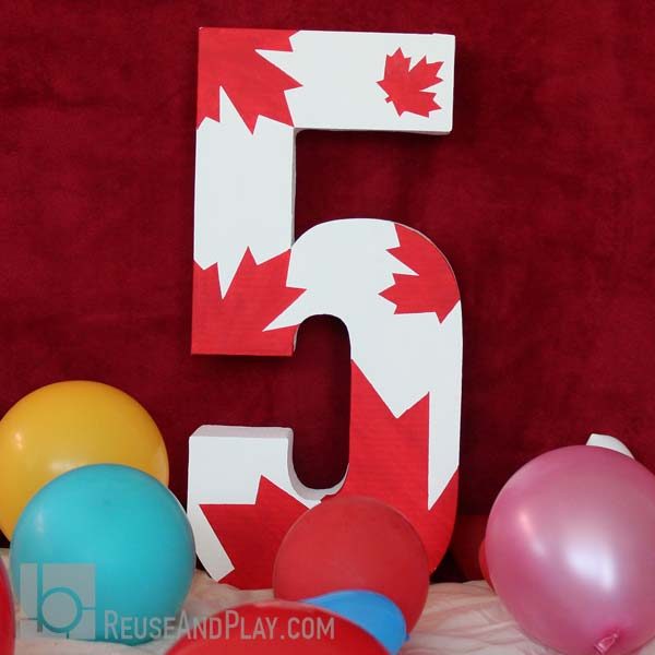 Large Cardboard Number 5 Tutorial for Party Decoration Centerpiece