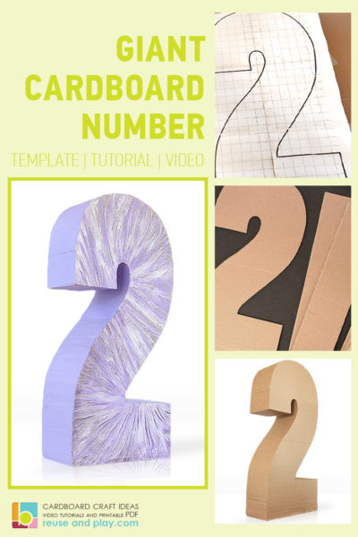 How to make a giant cardboard number tutorial with template and video