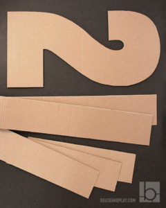 Giant cardboard number cut out template with sides