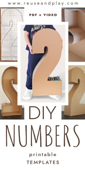 How to make a giant cardboard number tutorial with template and video