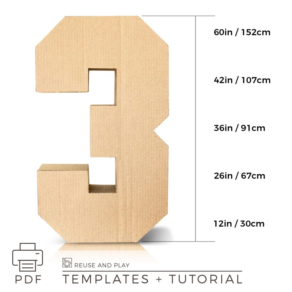 Giant Block Numbers templates for balloon mosaic and standee
