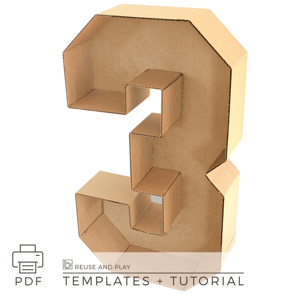 Giant Block Numbers templates for balloon mosaic and standee