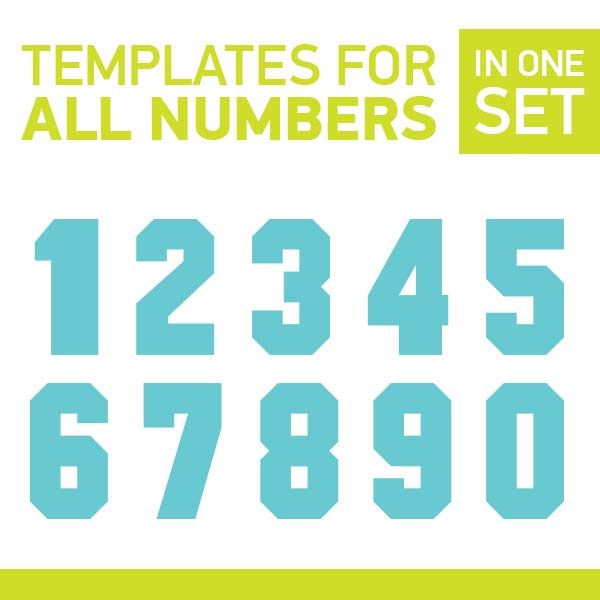 Full set of templates for making giant numbers
