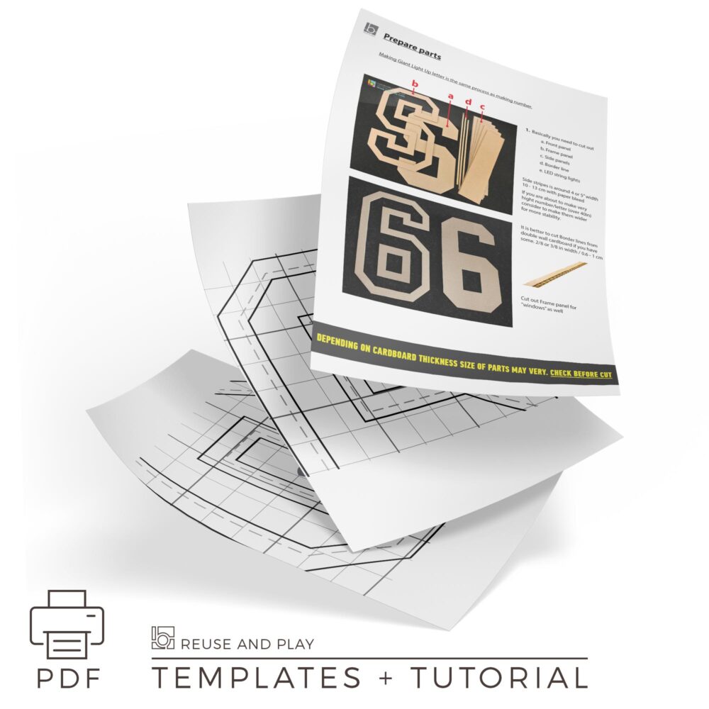 Light up Marquee Number Templates
