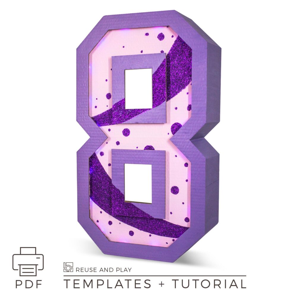 Light up Marquee Number 8 Templates