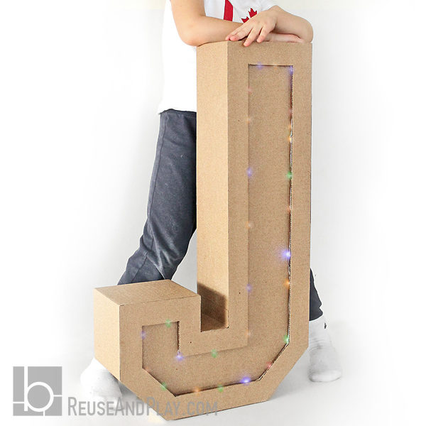 DIY Block Letters Made Out of Cardboard letter A ,Marquee Letter A , Make  letters from cardboard 