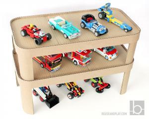 stackable toy car shelf top view