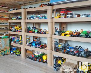 Toy Car Shelf Display with cars