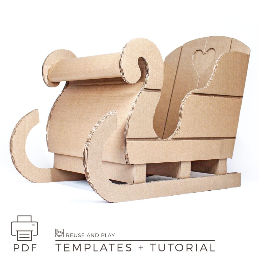 Christmas Sleigh Templates for cardboard craft