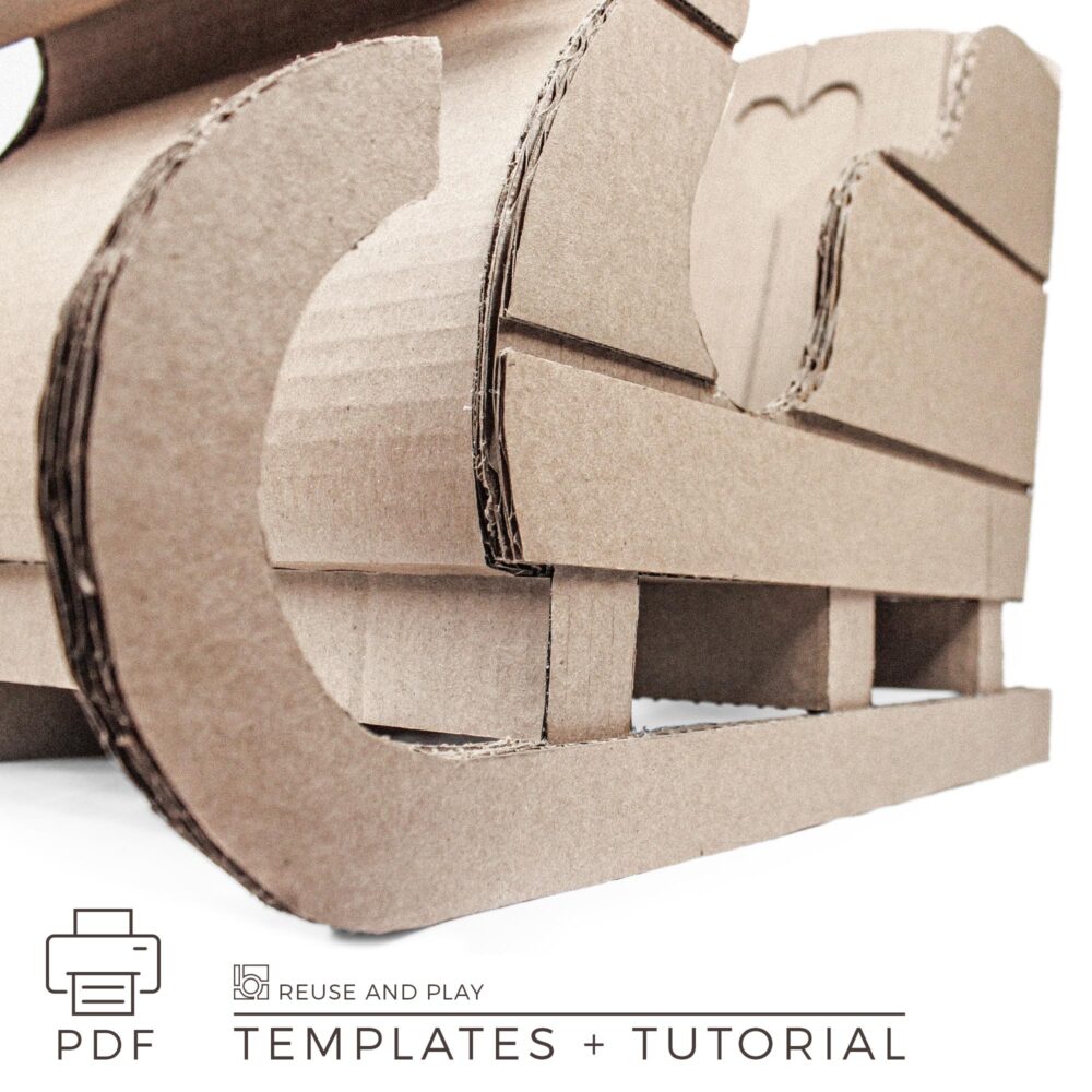 Christmas Sleigh Templates for cardboard craft