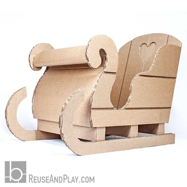Cardboard Santa Sleigh DIY Templates
