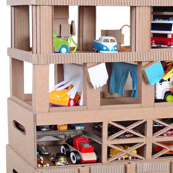 Toy car garage out of cardboard Templates