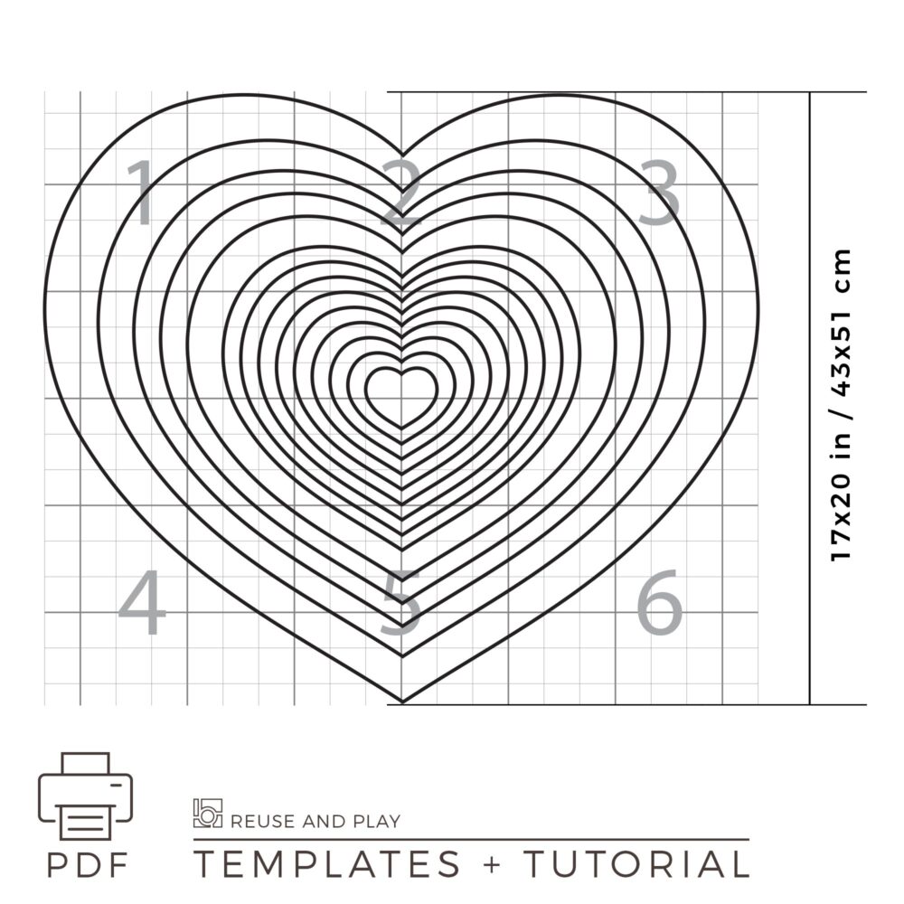 Heart Shaped Box Template for cardboard craft