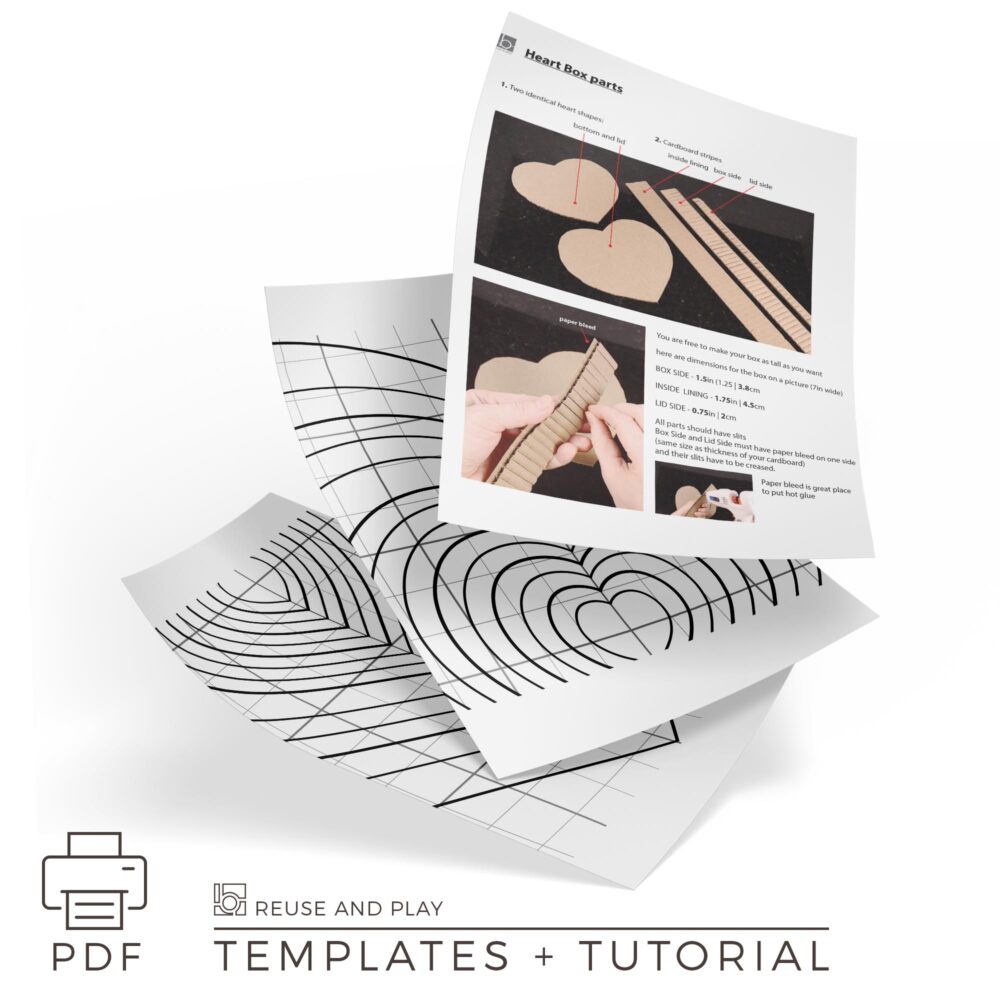 Heart Shaped Box Template for cardboard craft
