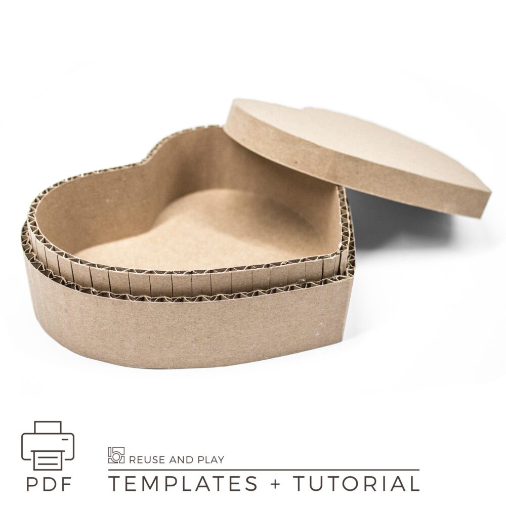 Heart Shaped Box Template for cardboard craft