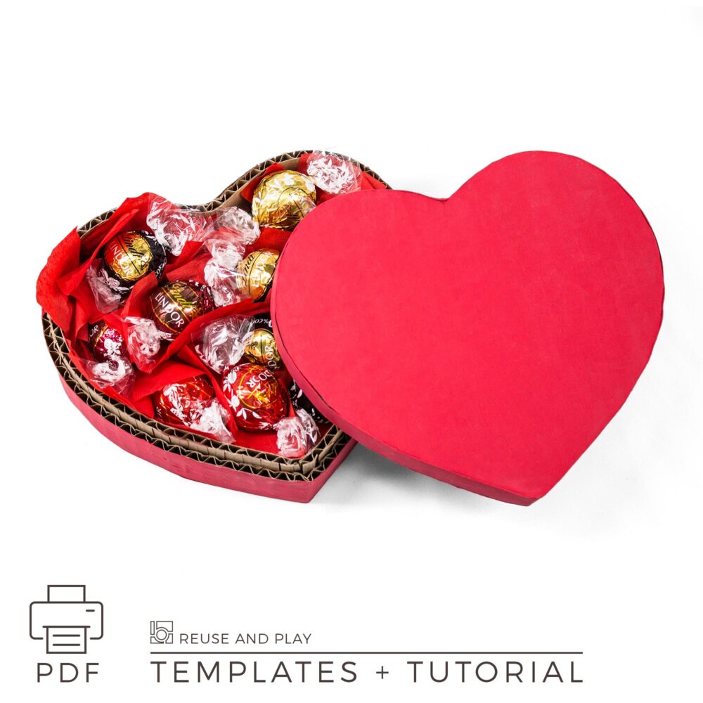 Heart Shaped Box Template for cardboard craft